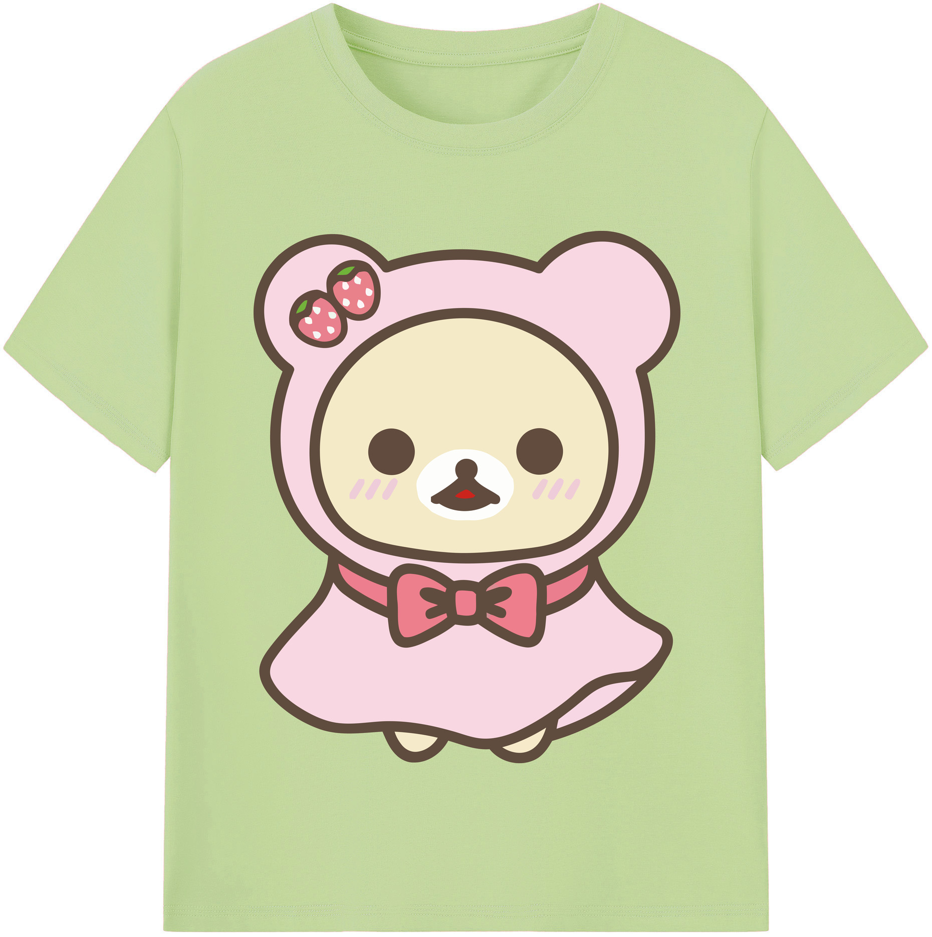 （画像用） リラックマ リラックマ キイロイトリ Rilakkuma Korilakkuma Kiiroitori 綿100％半袖Tシャツ（フロントプリント）